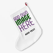 編モダン集シンプル可能な白画像文字テンプレート ラージクリスマスストッキング (裏面 (吊り時))