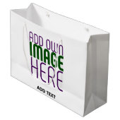 編モダン集シンプル可能な白画像文字テンプレート ラージペーパーバッグ (正面アングル)