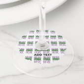 編モダン集シンプル可能な白画像文字テンプレート ワイングラスタグ (クローズアップ)