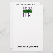 編モダン集シンプル可能な白画像文字テンプレート 便箋 (正面/裏面)