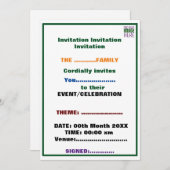 編モダン集シンプル可能な白画像文字テンプレート 招待状 (正面/裏面)