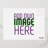 編モダン集シンプル可能な白画像文字テンプレート 箔招待状ポストカード (裏面)