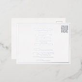 編モダン集シンプル可能な白画像文字テンプレート 箔招待状ポストカード (正面/裏面)