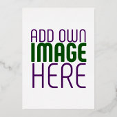 編モダン集シンプル可能な白画像文字テンプレート 箔招待状 (裏面)