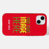 編モダン集シンプル可能な赤画像文字テンプレート Case-Mate iPhoneケース (裏面 (横))
