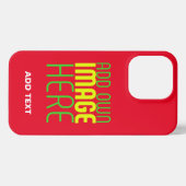 編モダン集シンプル可能な赤画像文字テンプレート iPhoneケース (裏面横)
