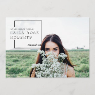 編モダン集  卒業式お祝い写真 招待状