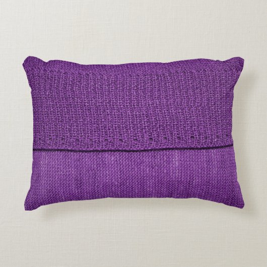 編地平紫色のテクスチャ アクセントクッション (正面)