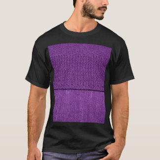 編地平紫色のテクスチャ Tシャツ