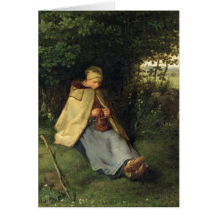 編機械か、着席させたShepherdess 1858-60年