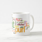 編機械のためのニットの裏編みの編み物の語い コーヒーマグカップ (正面右)