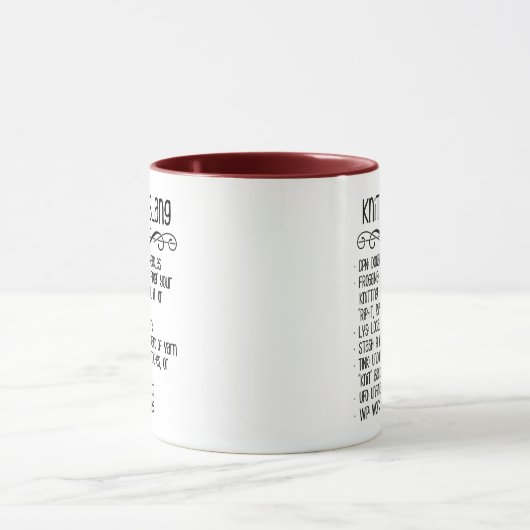 編機械の俗語のおもしろいな編み物 マグカップ (中央)