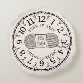 編糸クロック顔 ラウンドクッション (裏面)