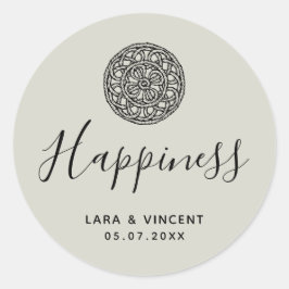 編組ケルトスタイルパターンありがとう ラウンドシール