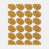 編組シャラブレッドローフユダヤの休日の食べ物 フリースブランケット (正面)