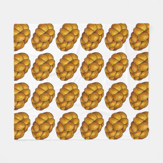 編組シャラブレッドローフユダヤの休日の食べ物 フリースブランケット (正面(横))