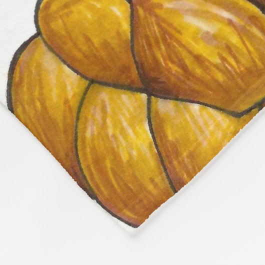 編組シャラブレッドローフユダヤの休日の食べ物 フリースブランケット (角)