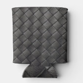 編組ブラックレザー：ヴィンテージテクスチャ 缶クーラー (裏面)