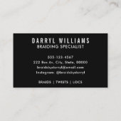 編組ブレイダー写真アフロ美容師 名刺 (裏面)