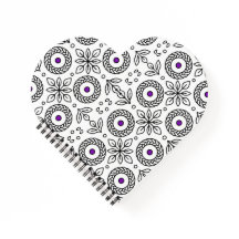 編組マンダラと葉のモチーフスパイラルノート