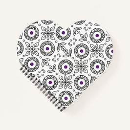 編組マンダラと葉のモチーフスパイラルノート ノートブック