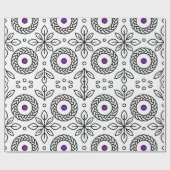 編組マンダラ及び葉のモチーフの包装紙 ラッピングペーパー (フラット)