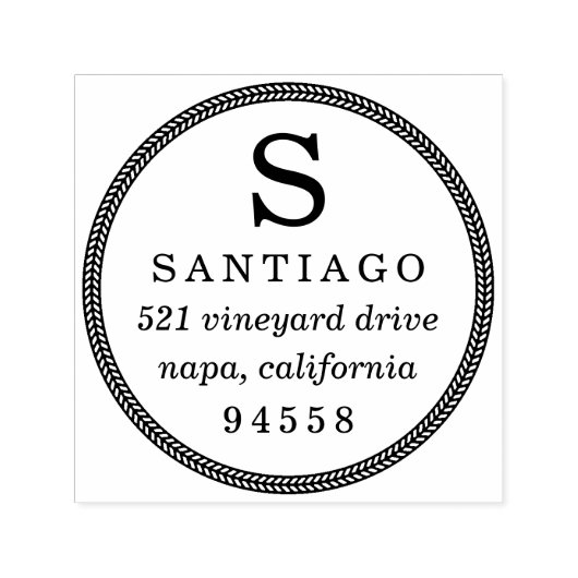 編組ロープモノグラム差出人住所 セルフインキングスタンプ (デザイン)