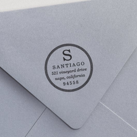 編組ロープモノグラム差出人住所 セルフインキングスタンプ