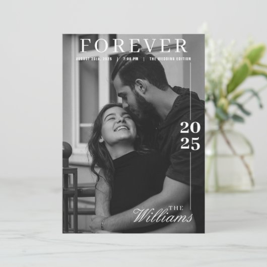 編集カレンダーの雑誌の結婚式の日付を保存 招待状 (スタンド正面)