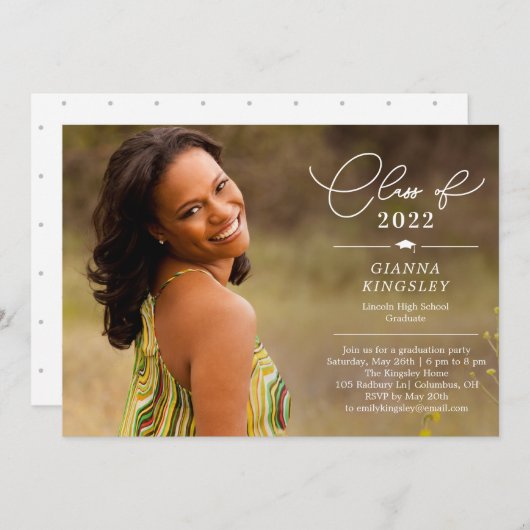 編集スタイル卒業発表招待状 招待状 (正面/裏面)