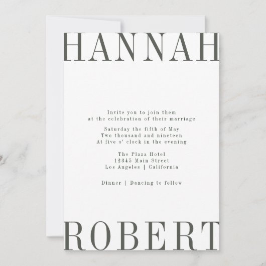 編集スタイル結婚式招待状 招待状 (正面)