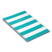 編集パーソナライズされた可能な色と白のストライプ名前 ノートブック (右側)