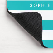 編集パーソナライズされた可能な色と白のストライプ名前 マウスパッド (コーナー)