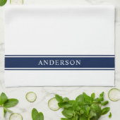 編集パーソナライズされた可能な色のストライプ名前 キッチンタオル (折り畳み)