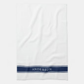 編集パーソナライズされた可能な色のストライプ名前 キッチンタオル (縦)