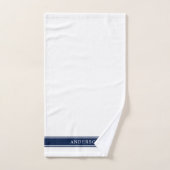 編集パーソナライズされた可能な色のストライプ名前 バスタオルセット (ハンドタオル)