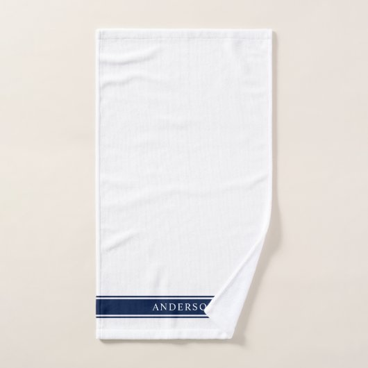 編集パーソナライズされた可能な色のストライプ名前 バスタオルセット (ハンドタオル)