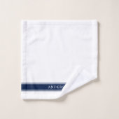 編集パーソナライズされた可能な色のストライプ名前 バスタオルセット (ウォッシュタオル)