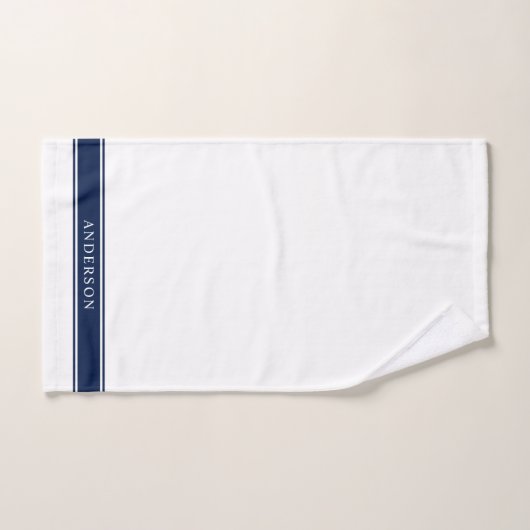 編集パーソナライズされた可能な色のストライプ名前 バスタオルセット (ハンドタオル)