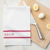 編集パーソナライズされた可能な色の倍ストライプ倍線 キッチンタオル (四つ折り)