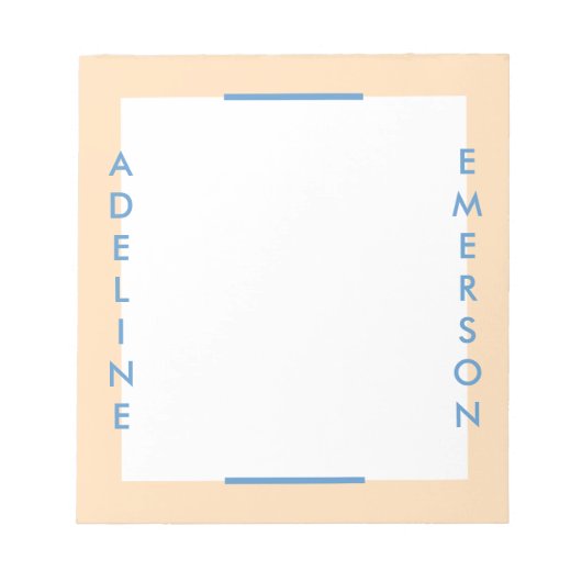 編集モダンタイポグラフィメモ帳 – 金ゴールド ノートパッド (正面)