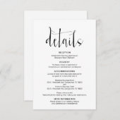 編集モダン可結婚能な詳細、黒のフォント、 エンクロージャーカード (正面/裏面)