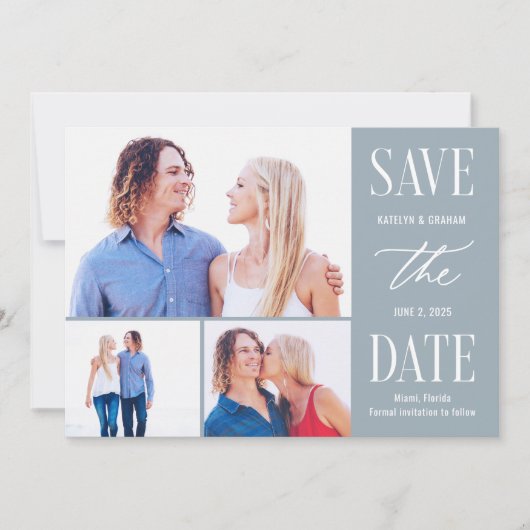 編集モダン可能な色を入力して日付カードを保存 サンキューカード (正面)