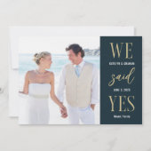 編集モダン可能な色結婚のお知らせの入力 サンキューカード (正面)