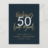 編集モダン可能な誕生日シンプルエレガントスタイリッシュ インビテーションポストカード (正面)