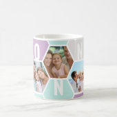 編集不可5枚フォト5文字ハニカム コーヒーマグカップ (中央)