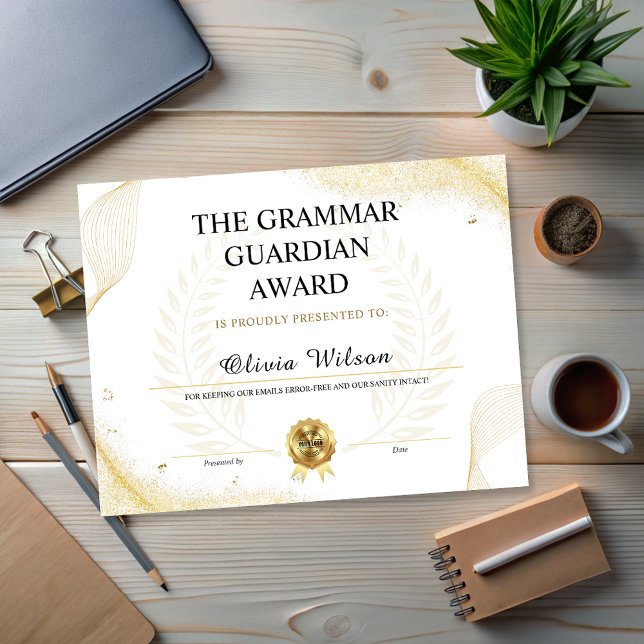 編集可おもしろい能な従業員の仕事仲間の評価 (Editable Funny Employee Colleagues Appreciation Award)