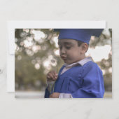 編集可はっきりした能な写真幼稚園の卒業記念 案内状 (裏面)