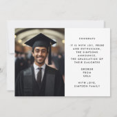 編集可はっきりした能スクリプト大学院生2枚の写真 案内状 (裏面)