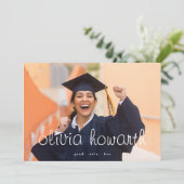 編集可はっきりした能スクリプト大学院生2枚の写真 案内状 (スタンド正面)